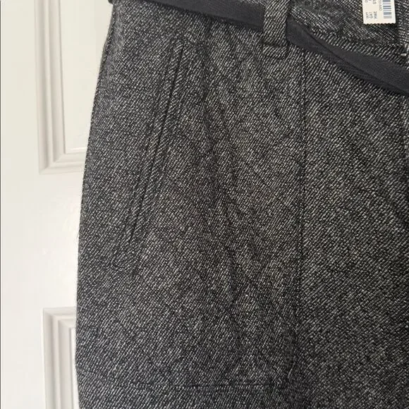 NWT. Madewell Buckley Tailors Black and White Herringbone Paperbag Pants - Picture 8 of 11